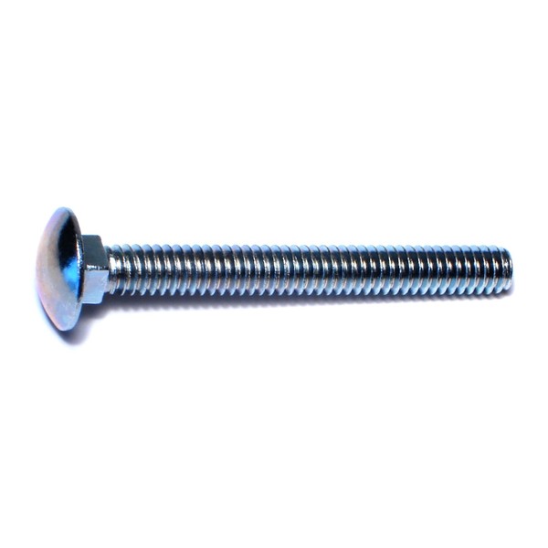 Midwest Fastener 1/4"-20 x 2-1/4" Zinc Plated Grade 2 / A307 Steel Coarse Thread Carriage Bolts 100PK 01056